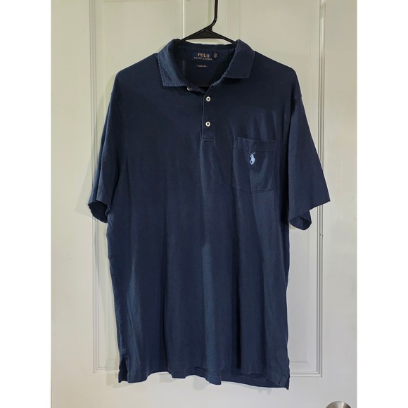 Polo Ralph Lauren Other - Polo Ralph Lauren Mens Large Navy Blue Pocket Polo Shirt Classic Fit Cotton